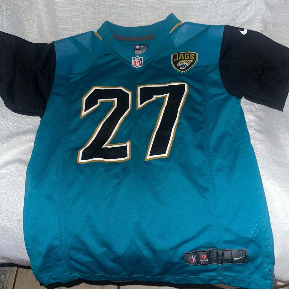 Nike NFL Jacksonville Jaguars Fournette Football Jersey #27 Teal Boys Youth L